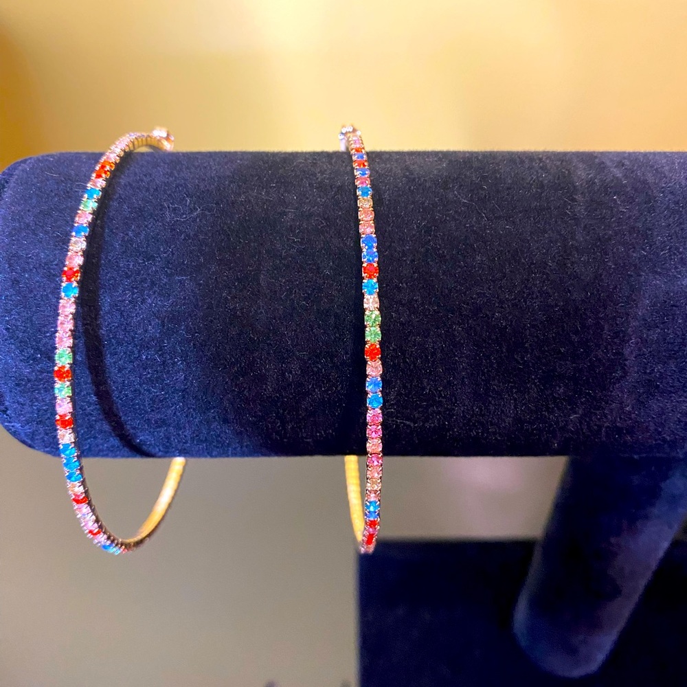 Traci Lynn - Hula Hoops Pierced Earrings